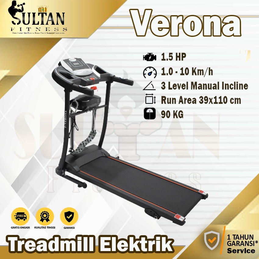 Alat Fitness Treadmill elektrik low watt Iverona