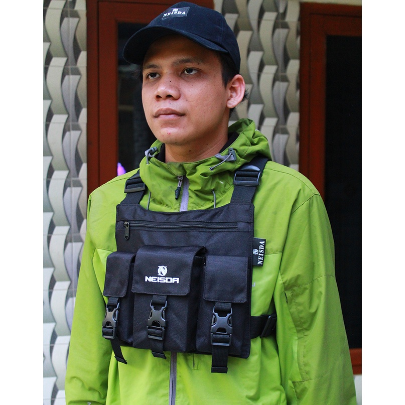 Chest bag rig neisda dragon black Tas dada pria tactical outdoor