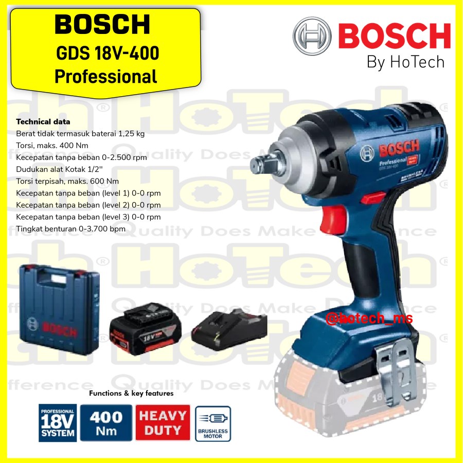 BOSCH GDS 18V-400 PROFESSIONAL - IMPACT WRENCH TANPA KABEL