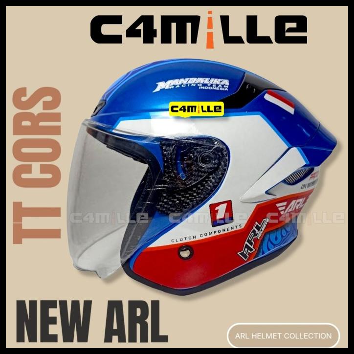 Helm Arl Tt Course Mandalika Blue Single Visor Half Face