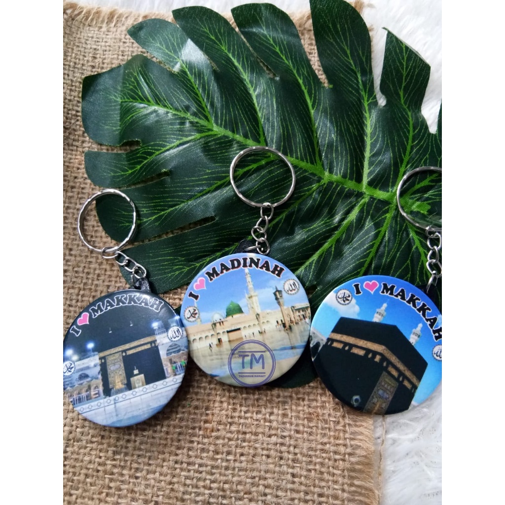 GANCI KA'BAH GANTUNGAN KUNCI KA'BAH SOUVENIR OLEH OLEH HAJI UMROH GANTUNGAN KUNCI KALENG BULAT KA'BAH MAKKAH MADINAH (PREMIUM)