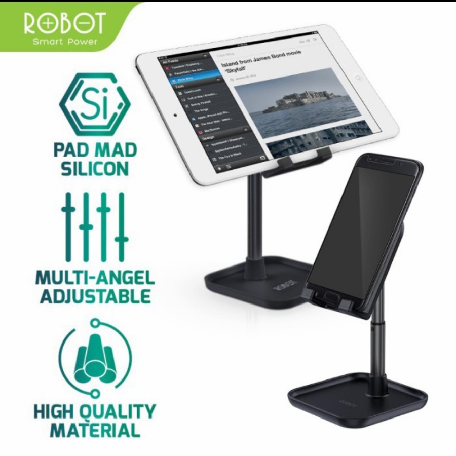 Robot RT-US04 Stand Holder Alumunium Alloy Universal for Tablet &amp; Hp