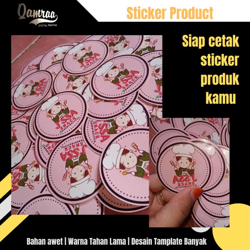 

Stiker label usaha kemasan produk cetak stiker label olshop stiker makanan minuman stiker logo bulat