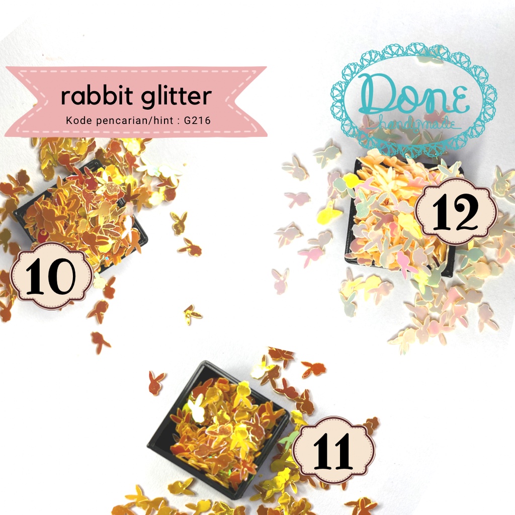 Done handymade rabbit glitter bunny glitter nail art resin art g216