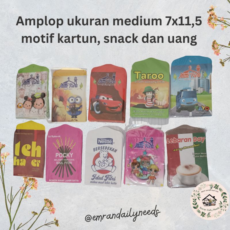 

Amplop lebaran Snack Unik Viral ukuran Medium 7x11,5 isi 10 per pack
