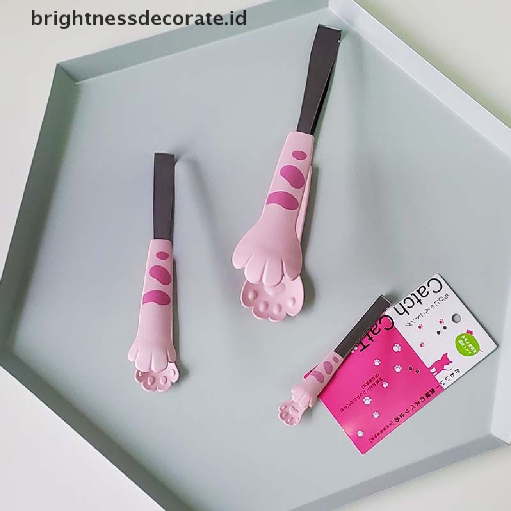 [Birth] Penjepit Makanan Bentuk Kaki Kucing Kartun Lucu Penjepit Makanan Stainless Steel Barbecue Tongs [ID]