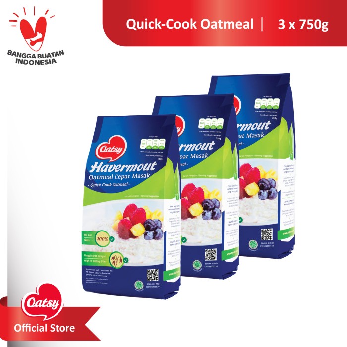 

[BISA COD] OATSY Quick Cook Oatmeal 750g (Triple Pack)