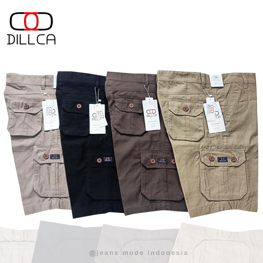 DILLCA - Celana Pendek Kargo Short Cargo Pria Grey Premium distro Original terbaru