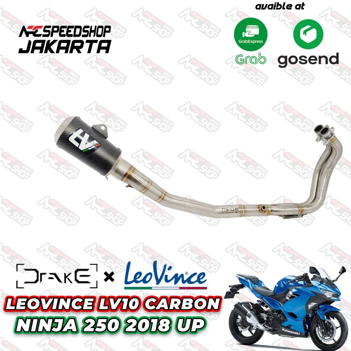 Knalpot Leovince Lv 10 Carbon Header Drake R9 Ninja 250Fi 2018 New #Original
