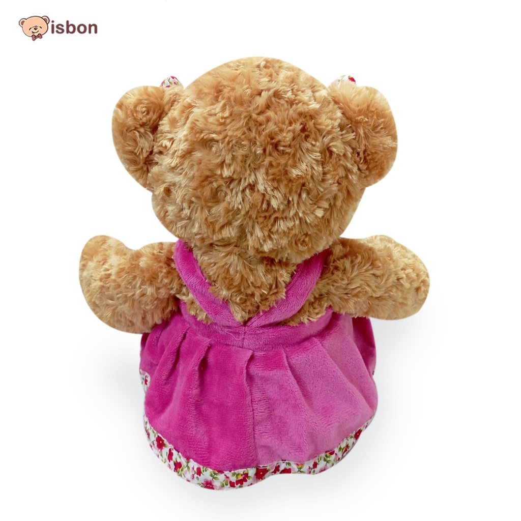 Boneka Beruang Teddy Snail With Pita Dan Baju Pink Rok Pendek Bahan Halus dan Lembut Aman Untuk Anak Cocok Untuk Hadiah Istana Boneka