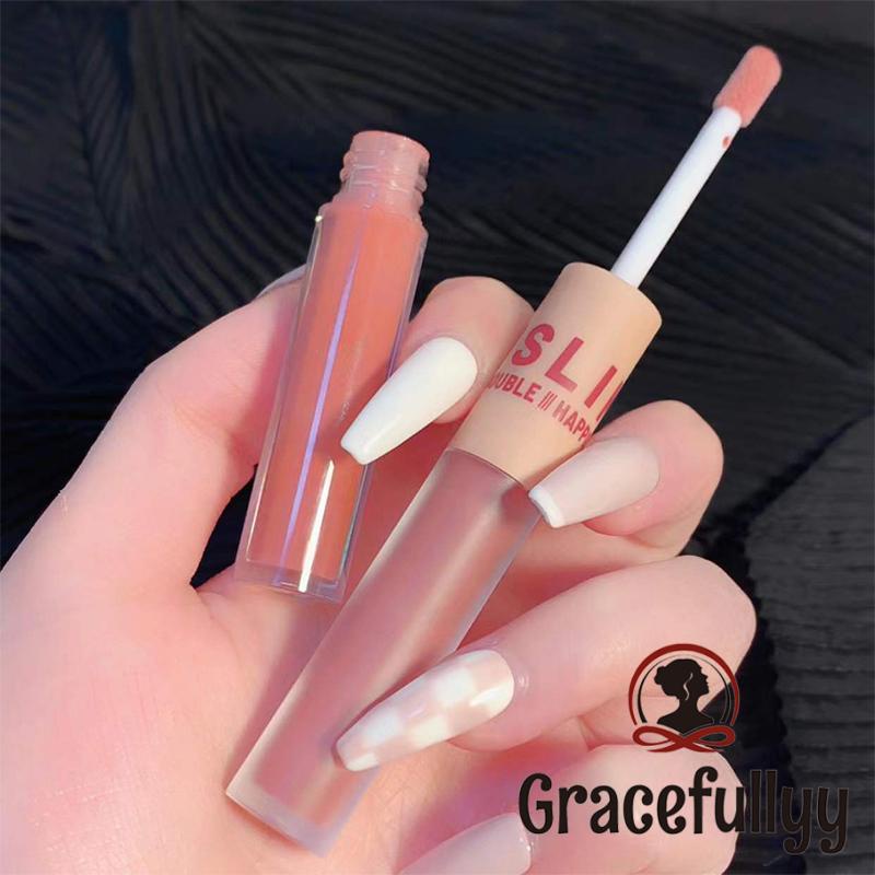 [COD]USLIKE Lipstik Dual-ended Matte Lipstick Liquid Lipstick Velvet Tint Lightweight High Pigment Lasting-GY