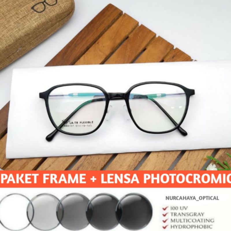 frame 6137 kacamata anti radiasi bisa riques lensa minus/cilinder