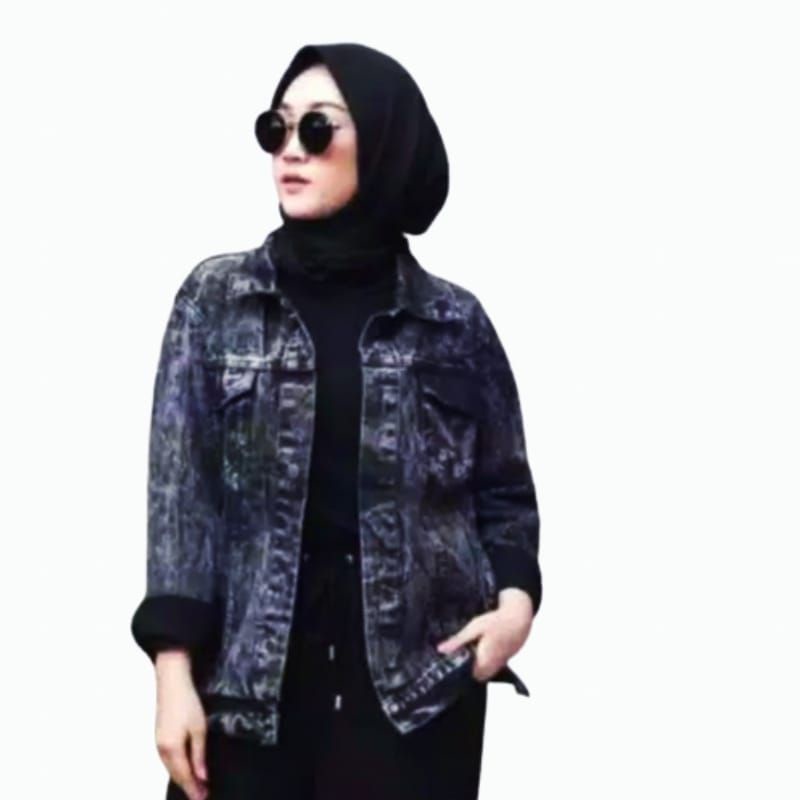 Jaket Wanita Jeans Jumbo Denim Jaket Jeans Cewek Big Size