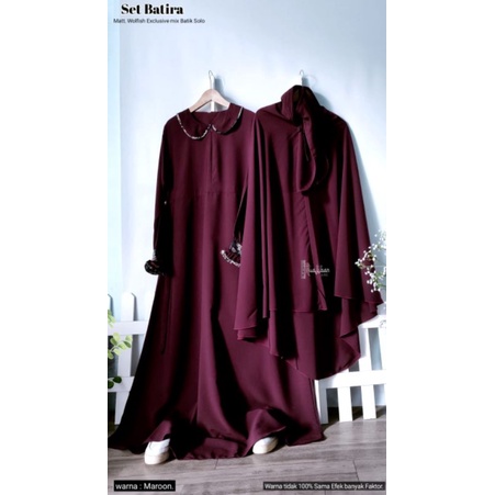 Gamis set jilbab / gamis syar'i mix batik Batira free cadar