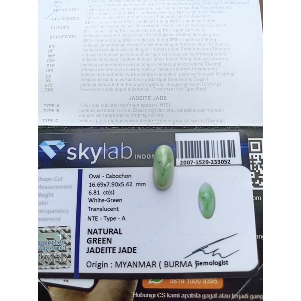 Batu Giok/ Liontin Batu Natural Green Jadeite Jade Ori