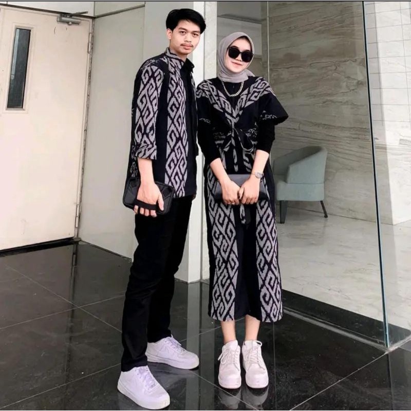 Baju Couple Tenun Troso Jepara Warna Hitam