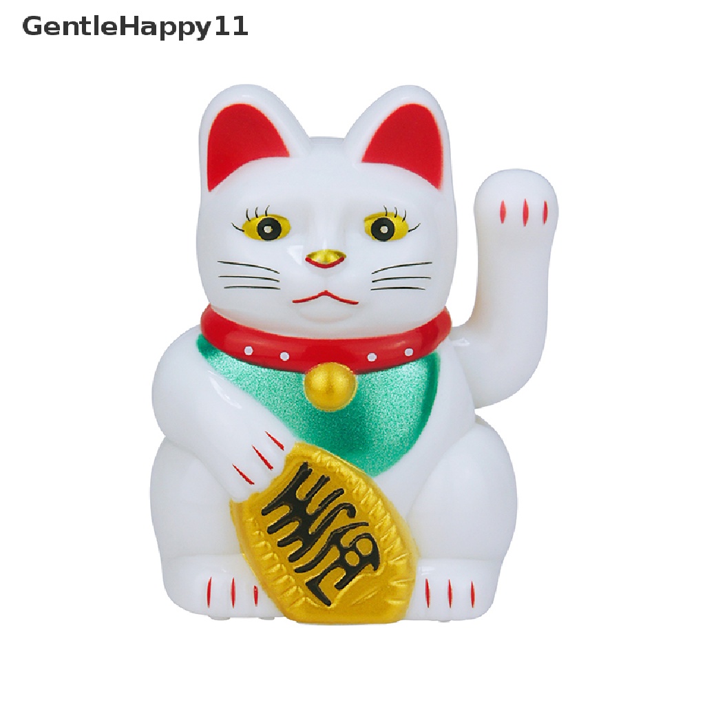 Gentlehappy 1Pc Hiasan Kucing Keberuntungan Mini Solar Otomatis Melambai Dekorasi Mobil Lucky Cat id