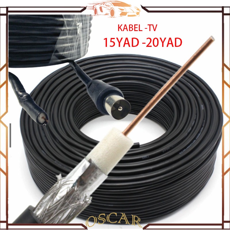 KABEL ANTEN RG6 ANTENA TV 15 YARD / KABEL ANTEN ANTENA 20 YARD / KABEL RG6+ TV/ KABEL ANTEN PARABOLA/ KABEL ANTEN