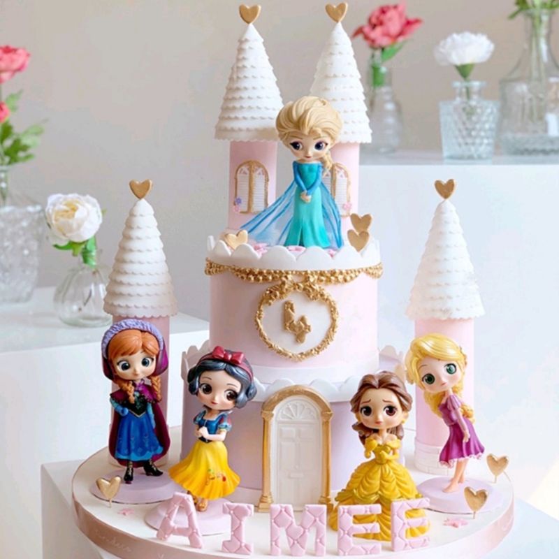 Figure Princess Elsa Anna Frozen Topper Hiasan Kue