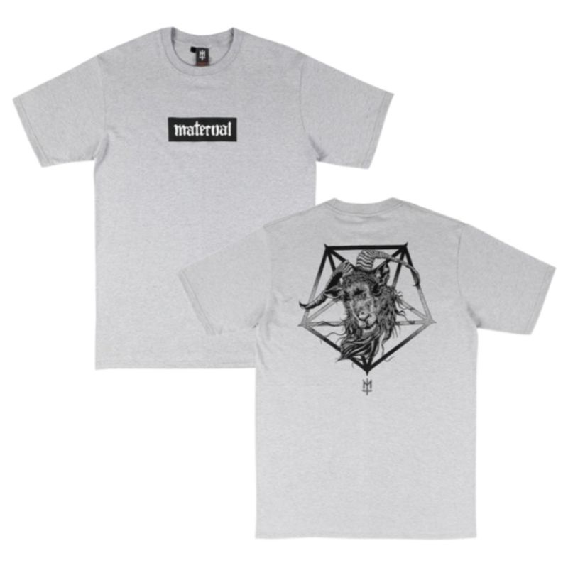 BAJU MATERNAL DISASTER T-SHIRT MATERNAL GOATGRAM GREY KAOS PRIA MATERNAL ABU-ABU / KAOS DISTRO MATER