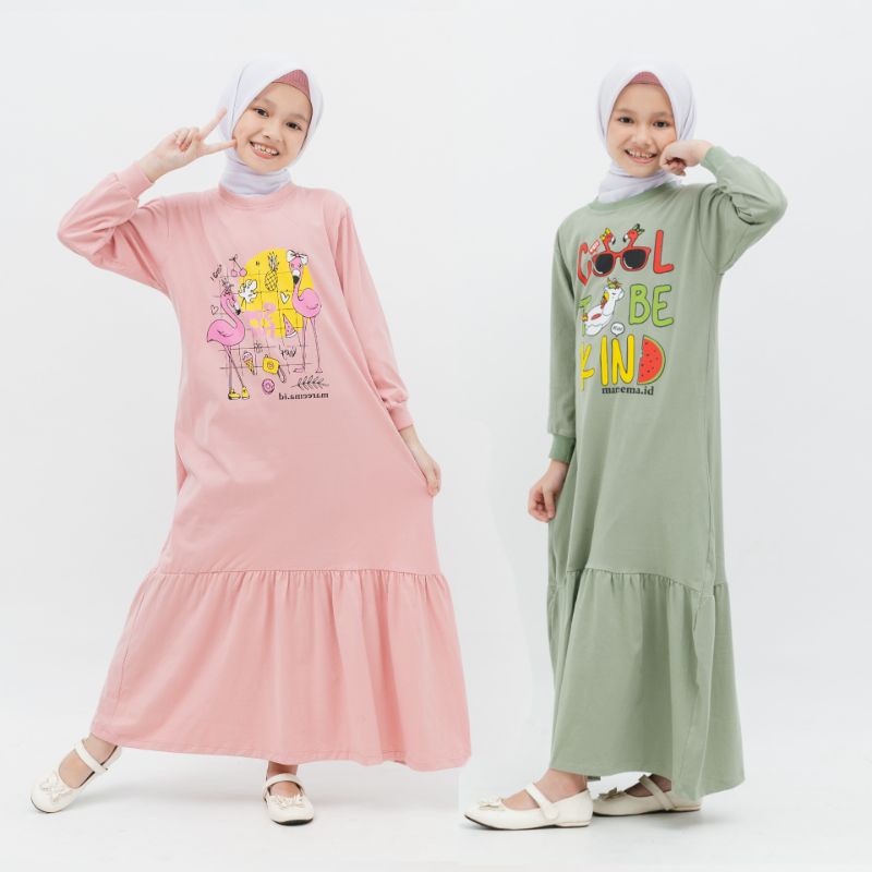 Gamis Anak Perempuan Kaos Terbaru Kekinian Tanggung 3 Tahun Sampai 12 Tahun