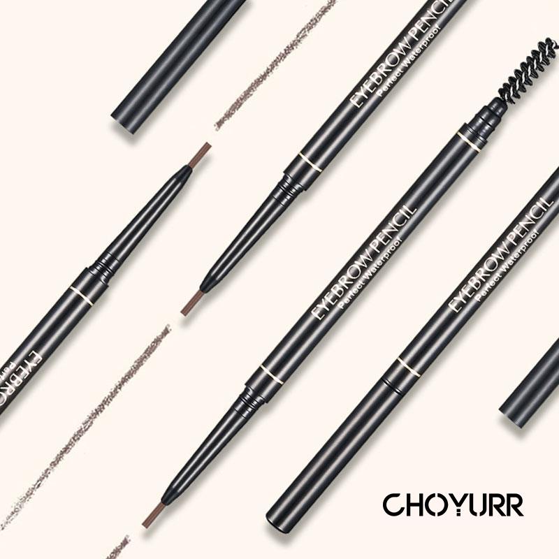 【COD】Pensil Alis 2 In 1 Eyebrow+Brush Pensil Alis / Pensil Alis Mata Kepala Ganda Korean Original Import Kosmetik Makeup -CH