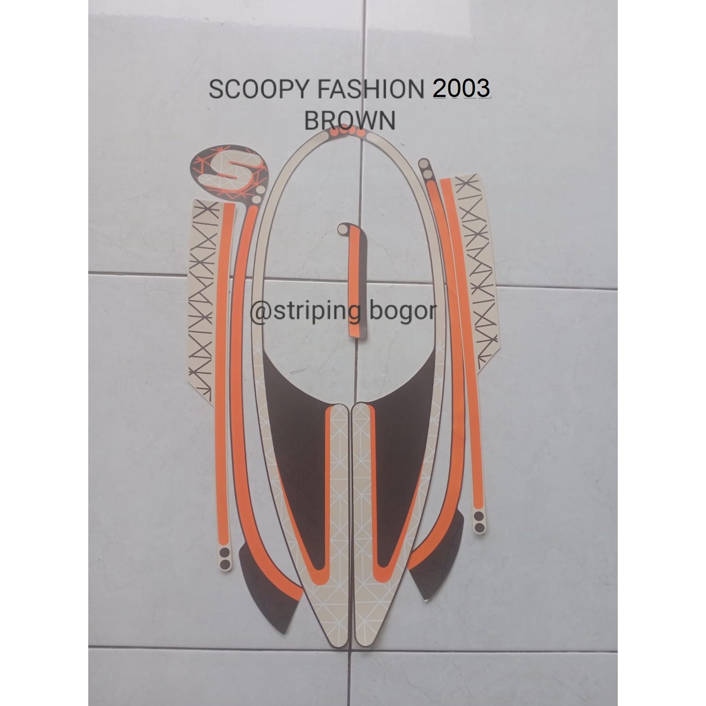 Striping Stiker Motor Honda Scoopy Fashion 2023 Brown