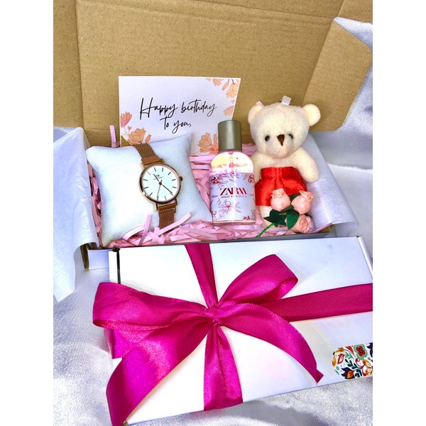miffglow (jam boneka parfum) HAMPERS I KADO I GIFT BOX JAM TANGAN RANTAI PASIR MURAH jam tangan magnet hampers unik kado ulang tahun hampers simple mini scarlett whitening parfum boneka kado pacar kado sahabat Box hampers kotak hampers natal