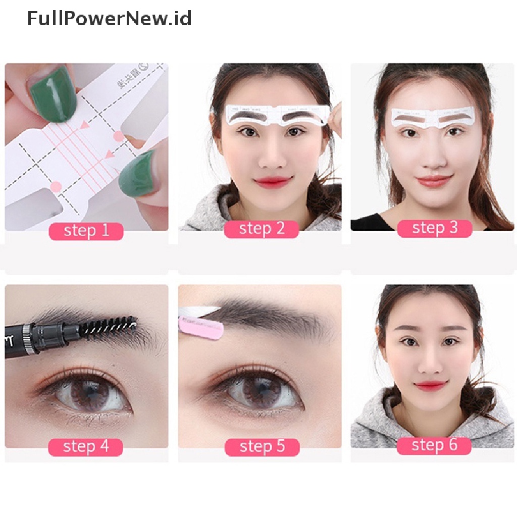 Power 24pasang Stiker Template Alis Adjustable Kartu Panduan Stensil Alat Makeup ID