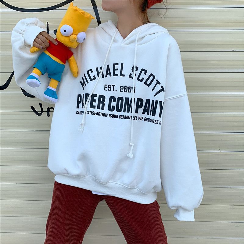 S - XXXXXL(6XL) Hoodie PAPER COMPANY BIG SIZE Sweatshirt Michael Scott Brown Dusty Pink Grey Denim Korean Loose Long Sleeve Harajuku Style StreetWear Fashion Pria Wanita Jumbo XXL XXXXL 4XL 5XL