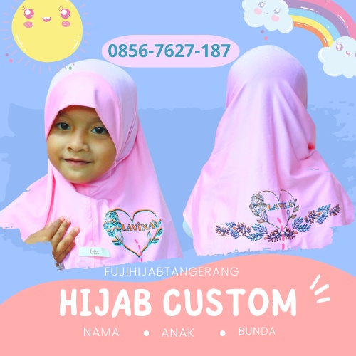 HIJAB CUSTOM NAMA kerudung anak bayi  0 s/d 3 tahun bisa rubah nama suka suka  agar anak bunda tampi