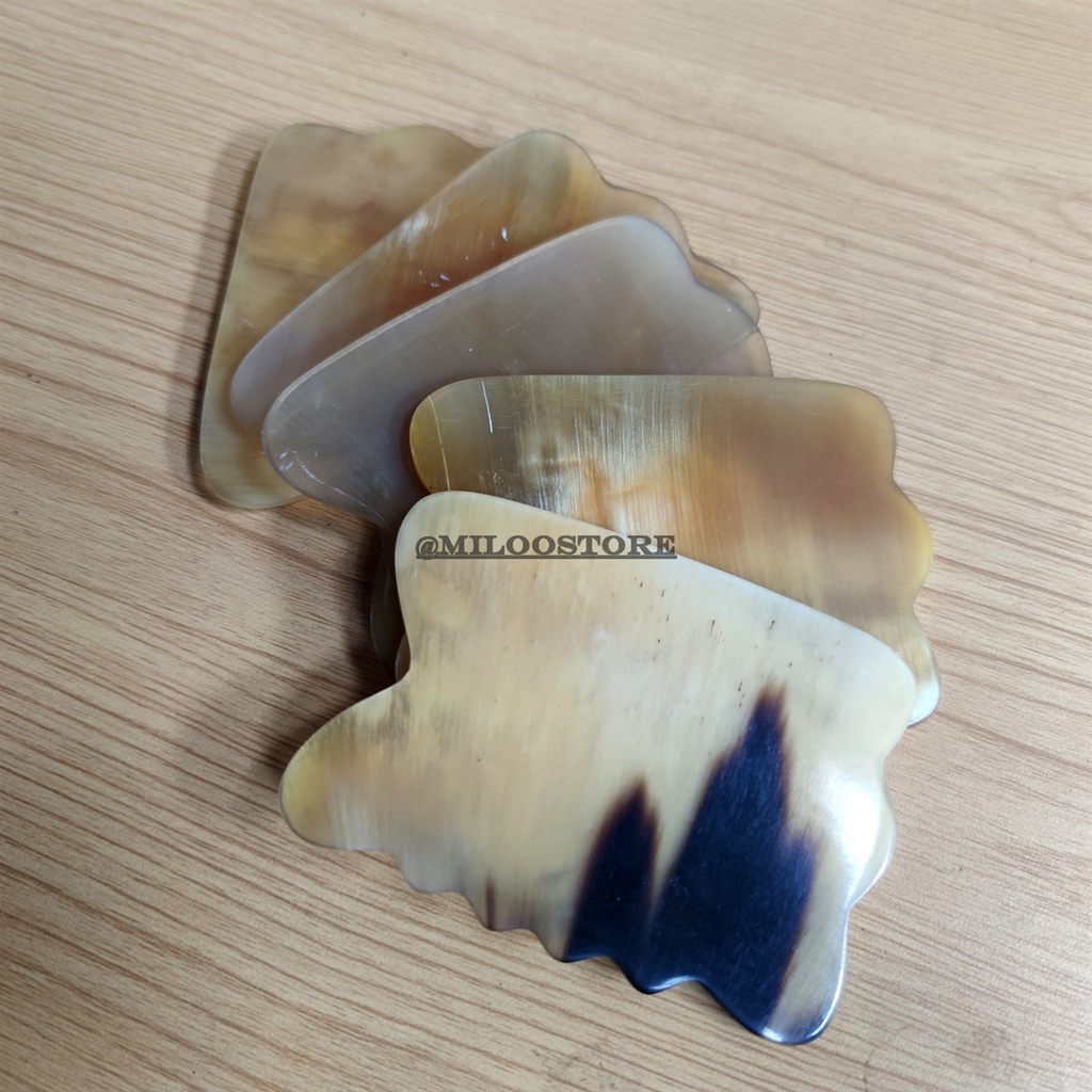 Alat terapi kerik guasha kecantikan wajah tanduk sapi dan tanduk kerbau original