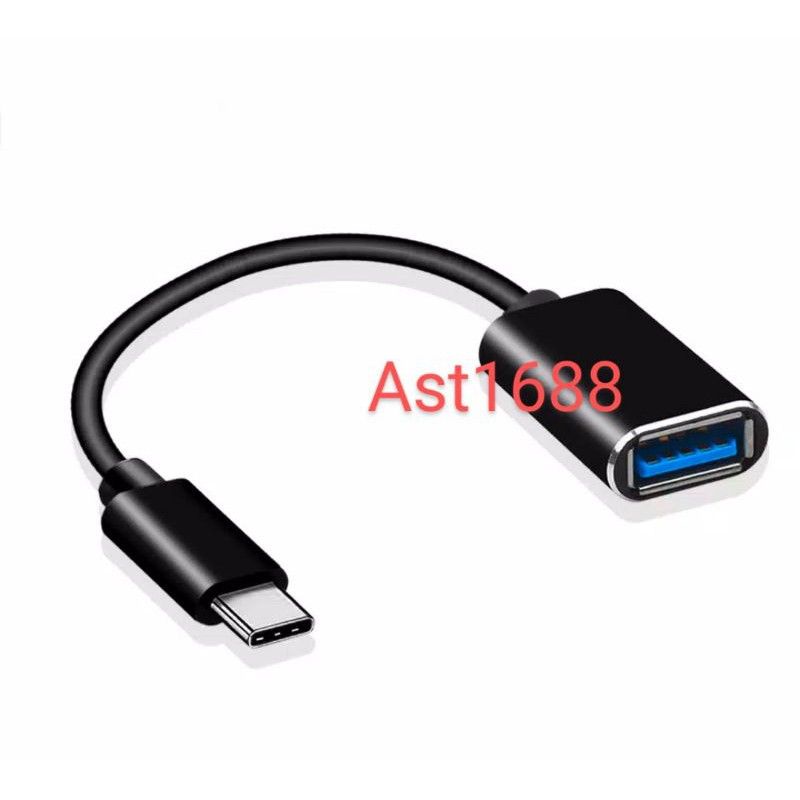 Kabel Data OTG type C sambungan USB warna Hitam/ Putih