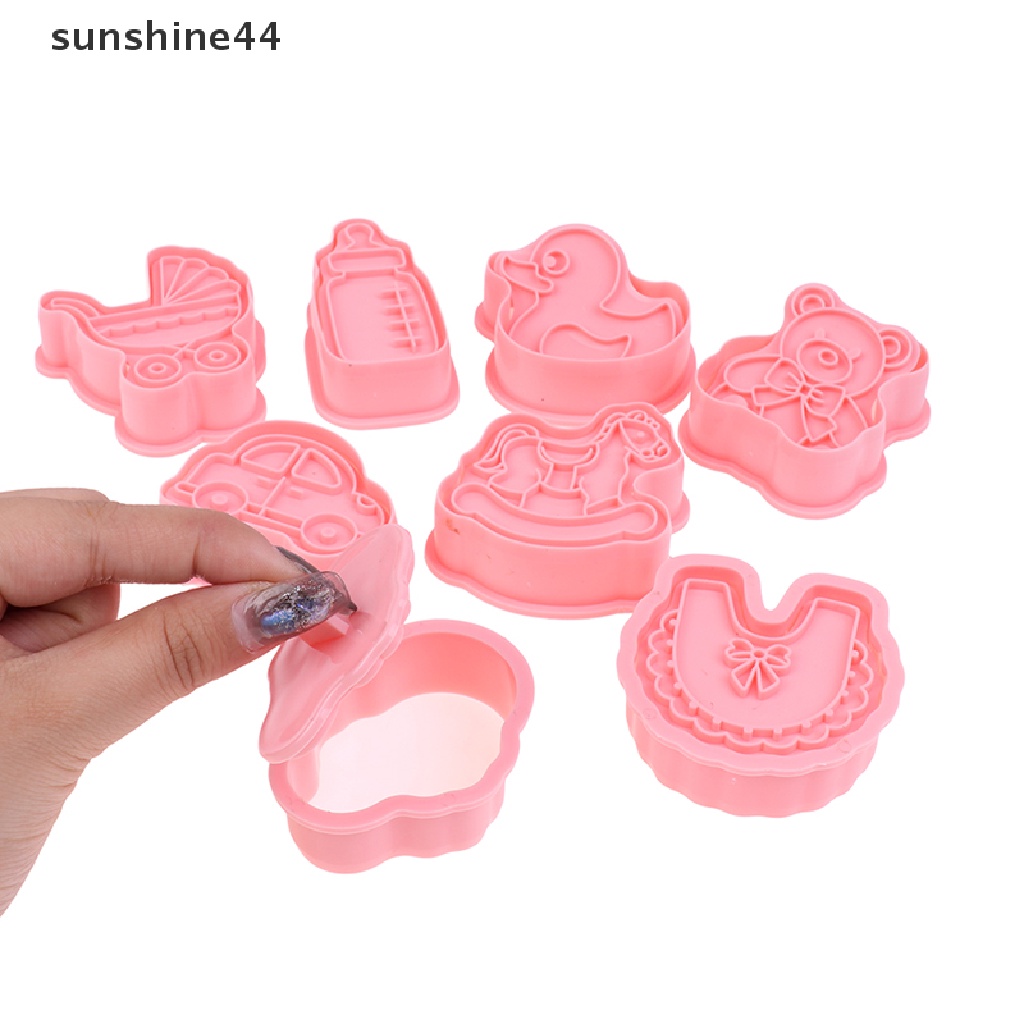 Sunshine 8pcs/Set DIY Cetakan Biskuit Kartun Bayi Cookie Cutter Cartoon Biscuit Mold.