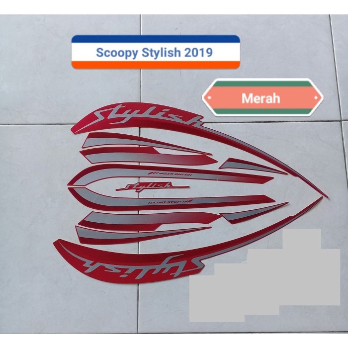 

TERLARIS | Sticker Striping Motor Honda Scoopy Stylish 2019 Merah Original