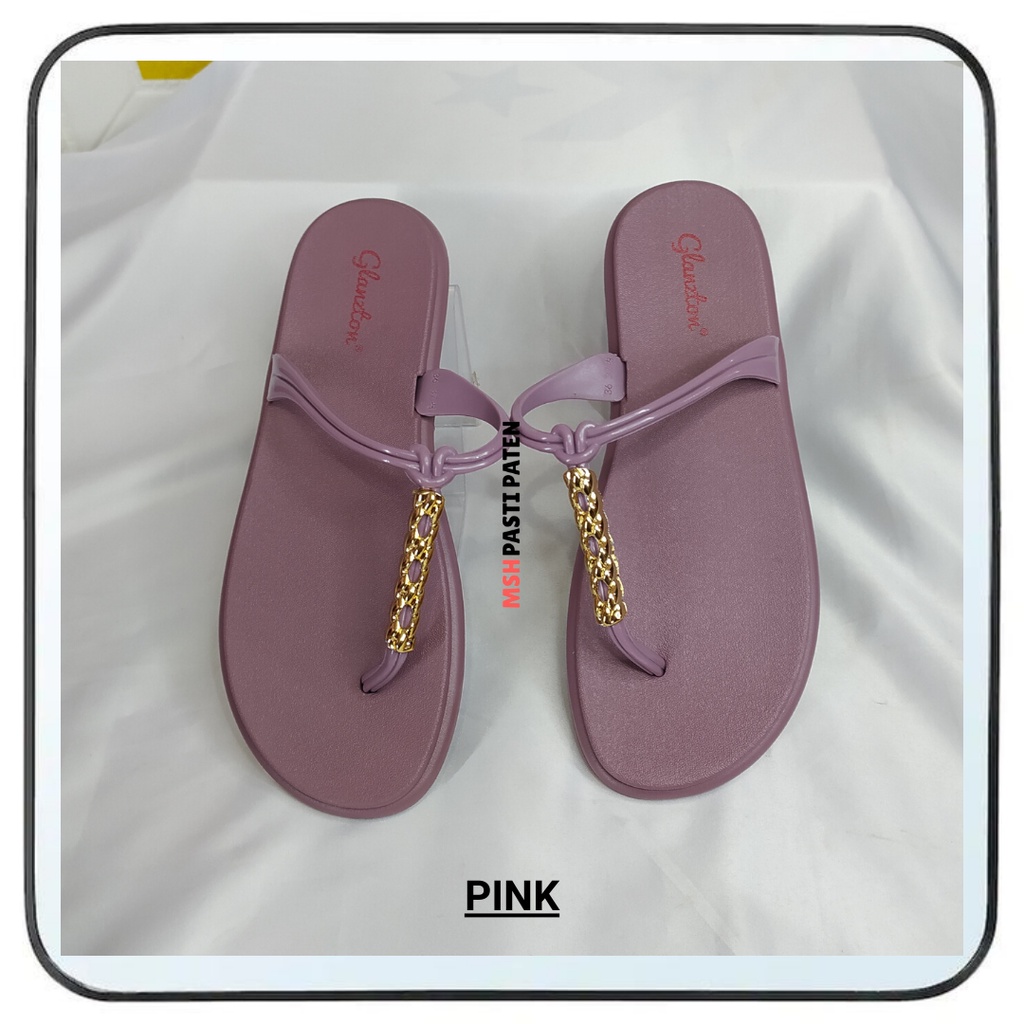 Glanzton 1912 Sandal Flat Jelly Wanita Dewasa Sandal Teplek Import