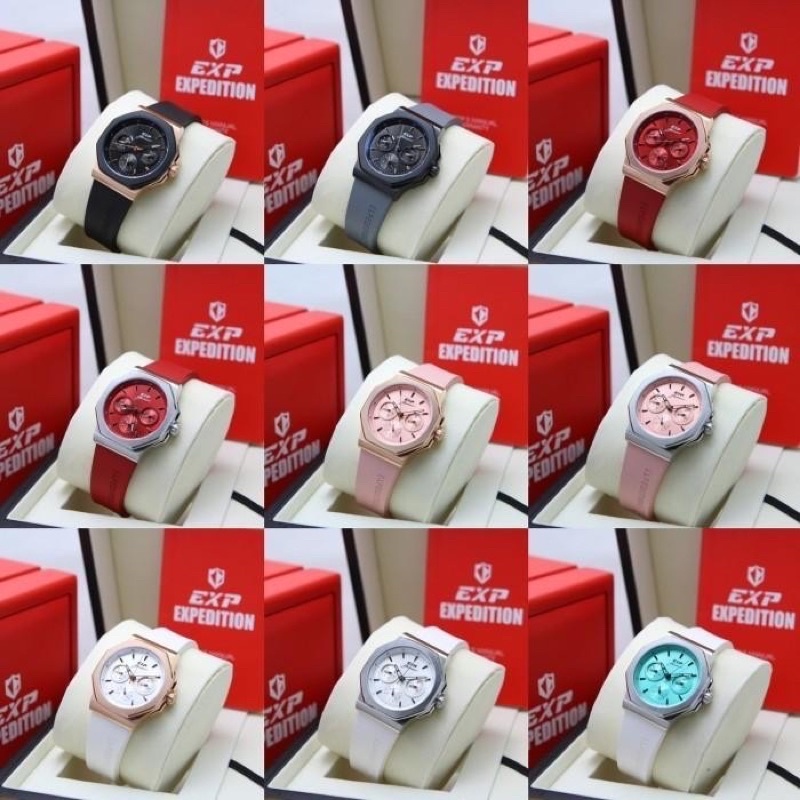 JAM TANGAN WANITA EXPEDITION E 6816 BF ORIGINAL RUBBER GARANSI 1 TAHUN