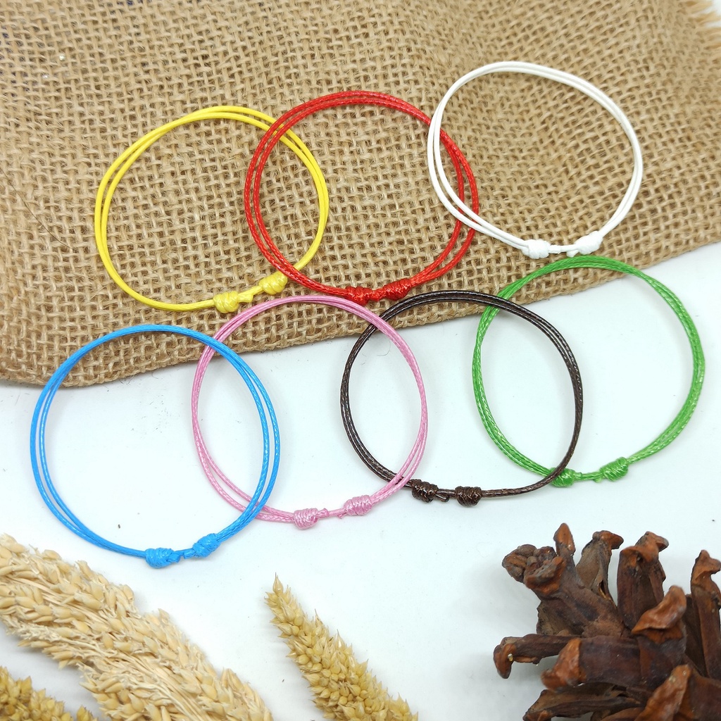 1mm Gelang Tali Polos - Sliding Knot / Gelang Couple Murah