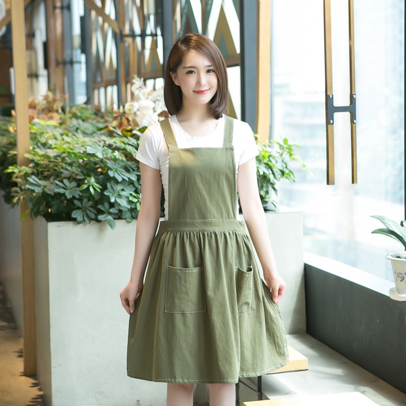 Korean Butterfly Apron / Celemek Dapur Masak Pelindung Baju Kain Renda