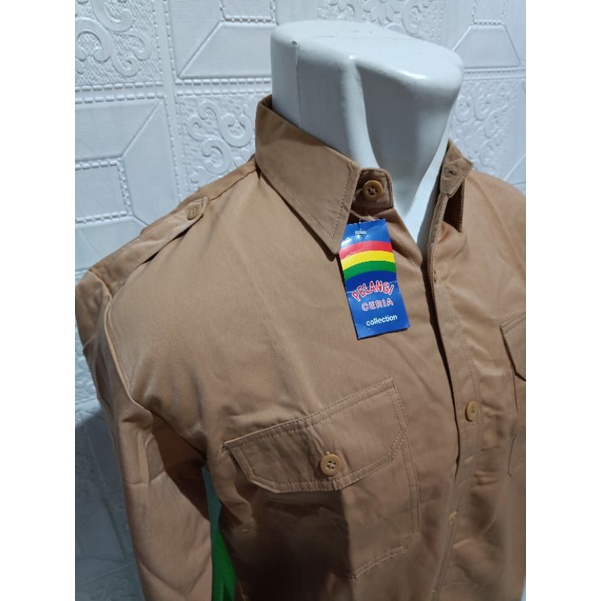 BAJU PRAMUKA PEMBINA LENGAN PANJANG LAKI-LAKI/BAJU PRAMUKA SNI/SERAGAM PRAMUKA LAKI LAKI