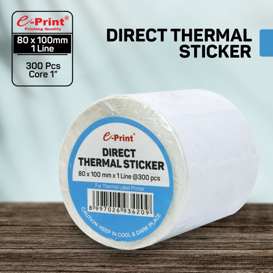 e-Print Direct Thermal Sticker Label Barcode 80 x 100 mm