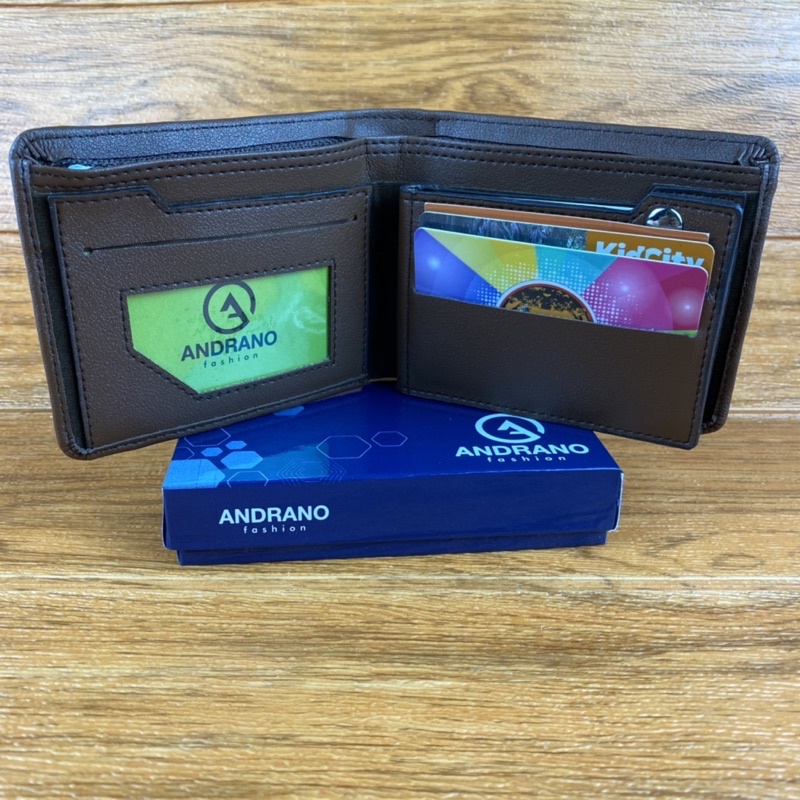 ANDRANO DOMPET PRIA KULIT PU DOMPET PRIA LIPAT KANCING DALAM KARTU DOMPET PRIA SIMPEL DOMPET COWOK LIPAT MUAT KARTU