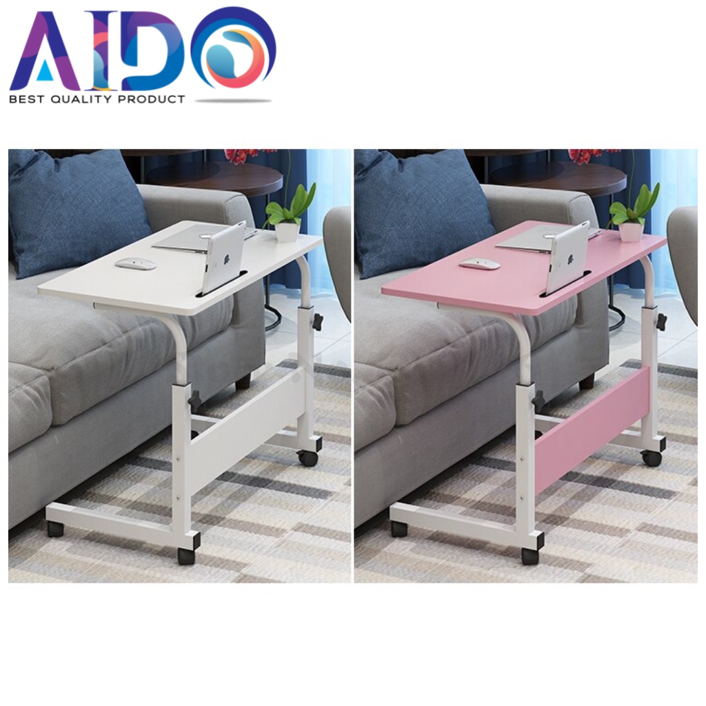 AIDO (Promo Cuci Gudang Harga Termurah）Meja Laptop Meja Berdiri / Meja Laptop Kasur Meja Laptop Kasur / Meja Samping Tempat Tidur / Meja Roda Portable Stand Aluminium PR