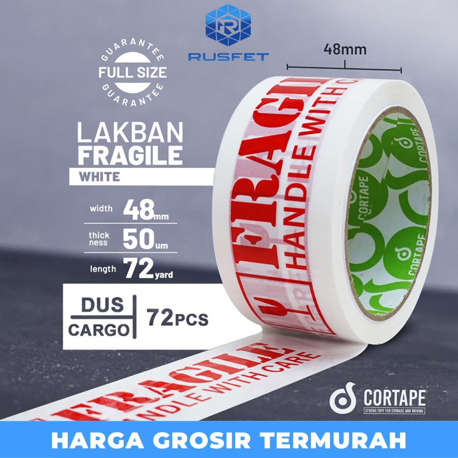 

Lakban Selotip Isolasi Fragile White 48mm Dus Ekspedisi