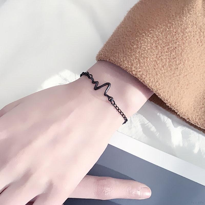 ✅ BISA COD Gelang Rantai Adjustable Simple Fashion Pria Wanita Korea Model Elektrokardiogram Fashion Wanita Korea Aksesoris Fashion Murah