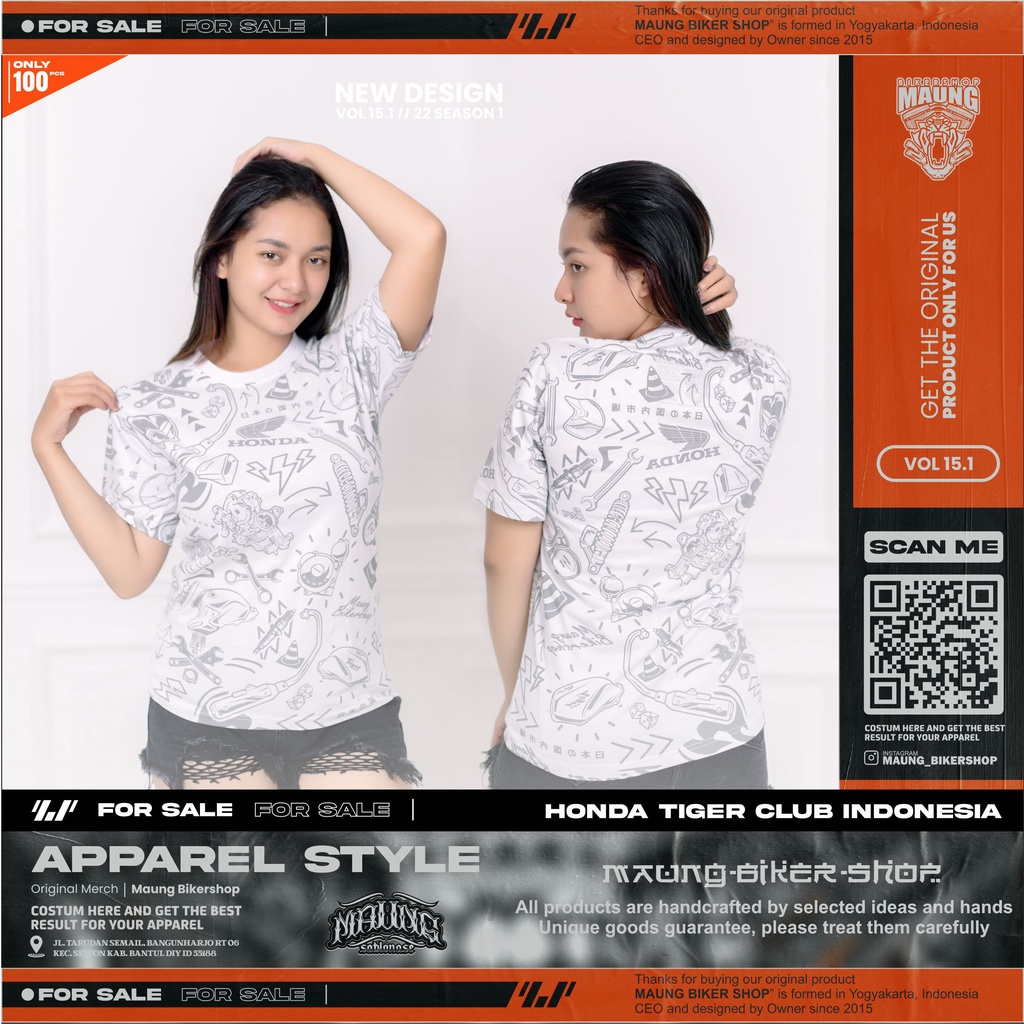 MAUNG_KAOS FULL SABLON HONDA TIGER REVO DAN TIGER2000