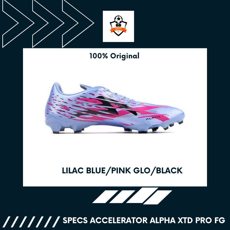 SEPATU SEPAK BOLA SPECS ACCELERATOR ALPHA XTD PRO FG LILAC BLUE/PINK GLO/BLACK ORIGINAL BNIB