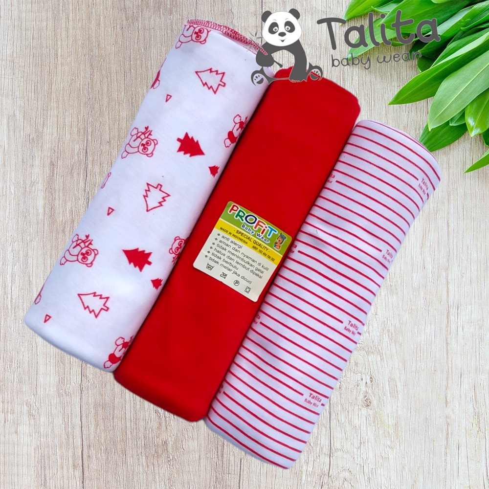 3 PCS BEDONG PERNEL BAYI BAHAN KAOS SERI MERAH 90 X 110 CM