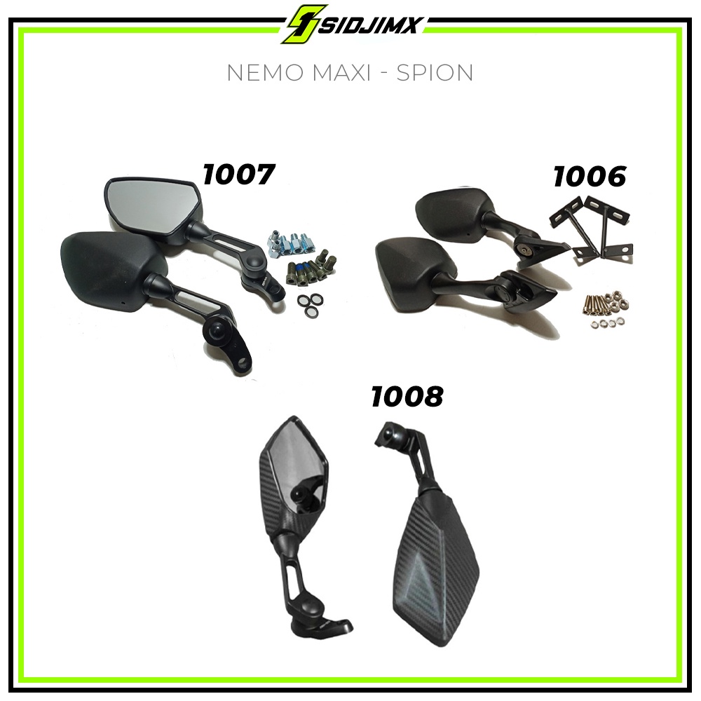 Variasi Promo Spion Motor NEMO Type DUCATI 1006 / 1007 / 1008 Black Carbon NMAX, AEROX, XMAX 250, VA