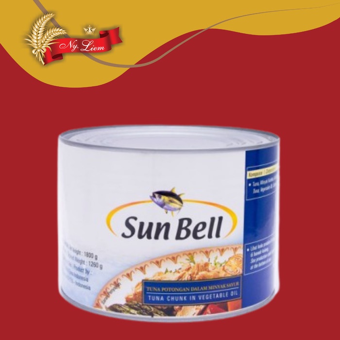 SUN BELL Tuna Chunk in Vegetable Oil / Ikan Tuna Potong 1,8 kg